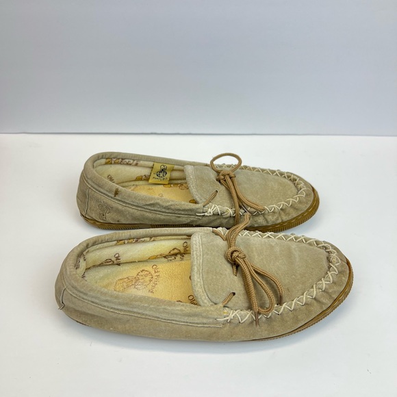 Old Friend Suede Moccasin Slippers VINTAGE Mens Size 9 Made In USA - Picture 1 of 12